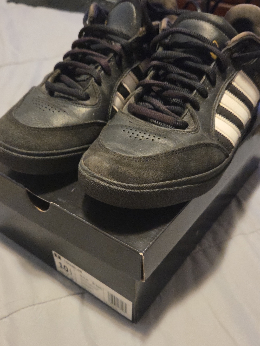 adidas Black and White Low-Top Skate Sneakers